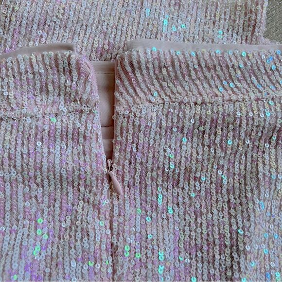 NAULY GLAMOUR Sequined Pink Iridescent Ankle-Length Pants Size IT 42 USA M - Picture 10 of 11